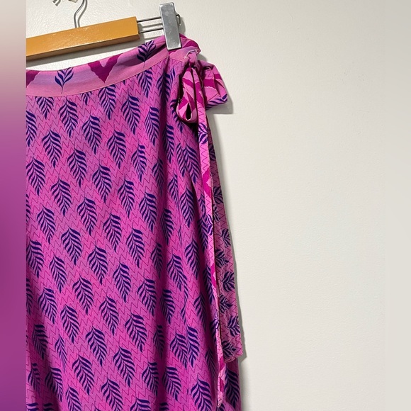 Orient Emporium Women’s Boho Floral Wrap Skirt - Pink & Teal - Size Medium - Picture 8 of 14